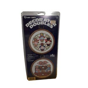Vintage Vogart Decorator Doubles Cross Stitch Friends Forever, Colorful , 205I